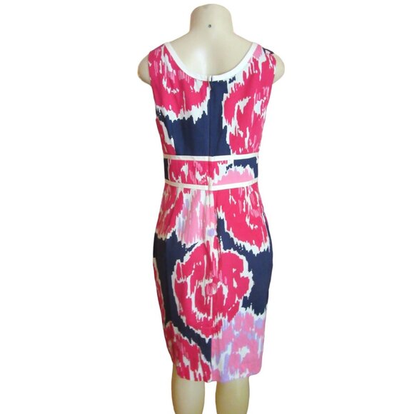 Lilly Pulitzer Multi Colored Cotton Sheath Dress w Navy Background in Sz 8 - Picture 5 of 7